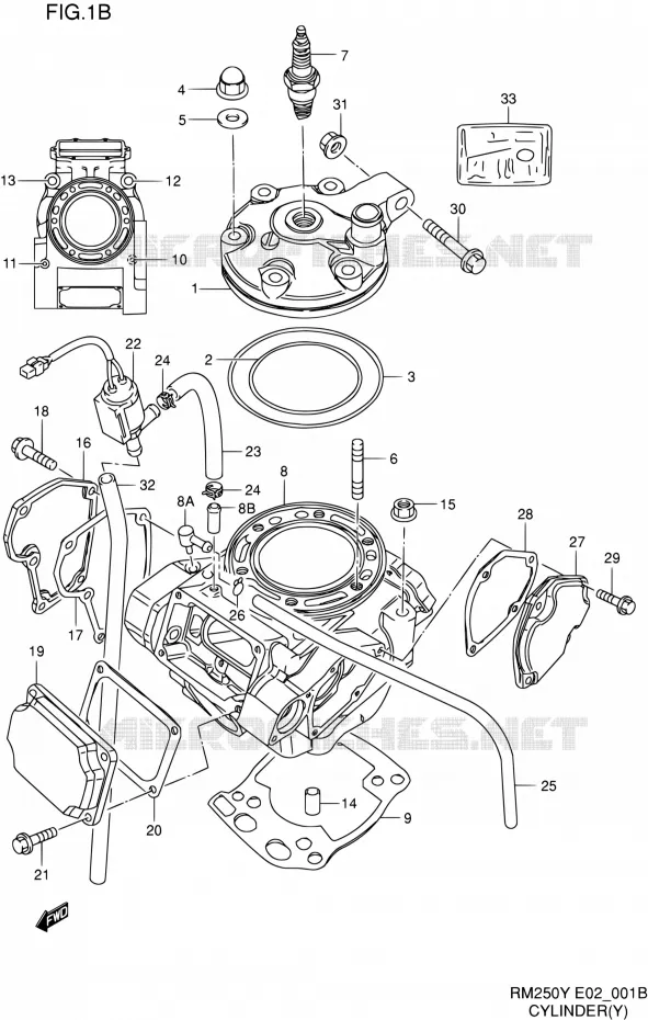 CYLINDRE (MODELE Y) Suzuki MOTO 250 RM 2000  RM250 Y (E02)