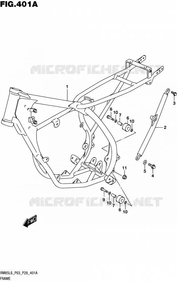 CADRE Suzuki MOTO 85 RM 2016  RM85 L6 (P03,P28)