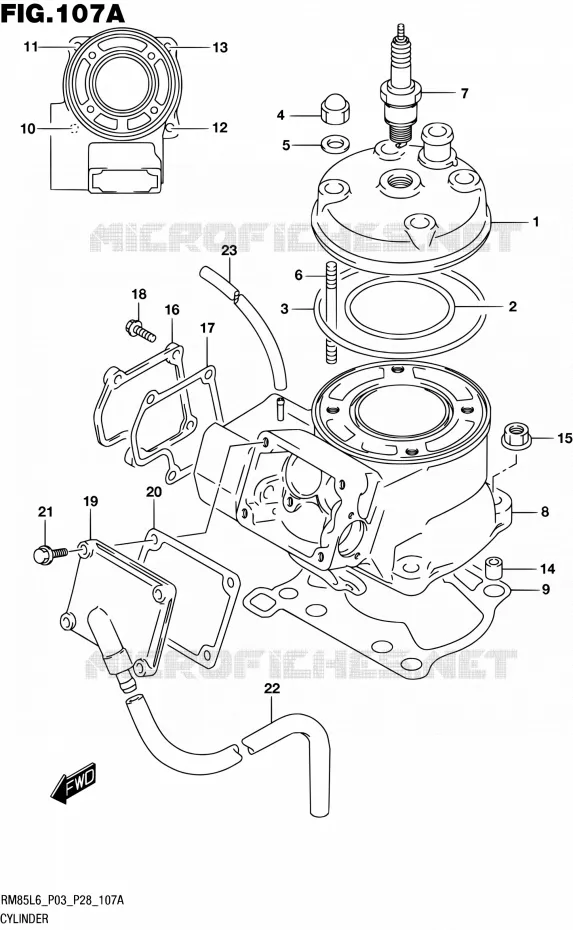 CYLINDRE Suzuki MOTO 85 RM 2016  RM85 L6 (P03,P28)