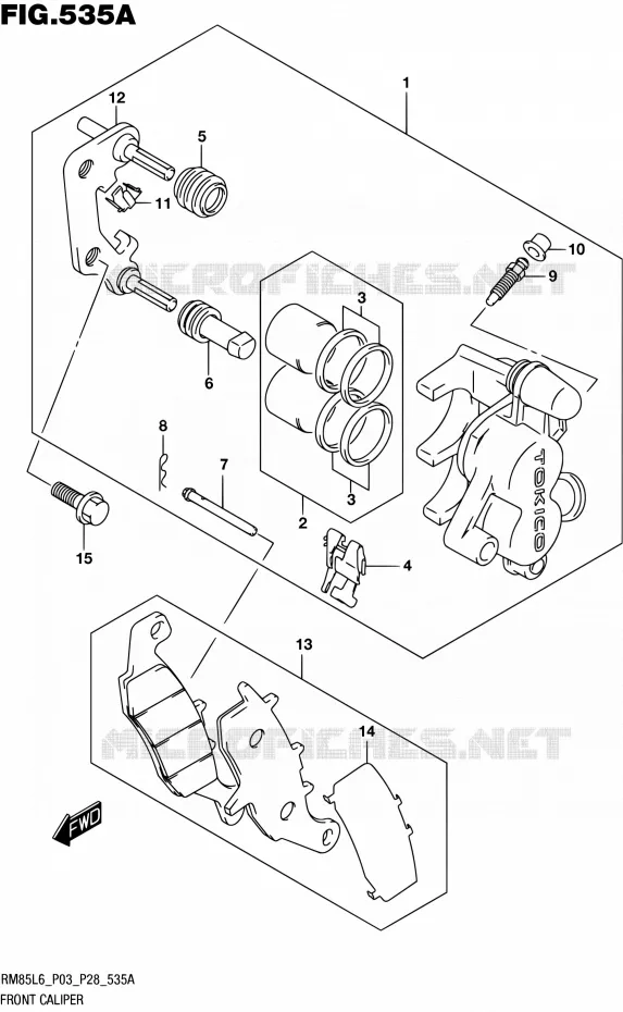 ETRIER DE FREIN AVANT Suzuki MOTO 85 RM 2016  RM85 L6 (P03,P28)