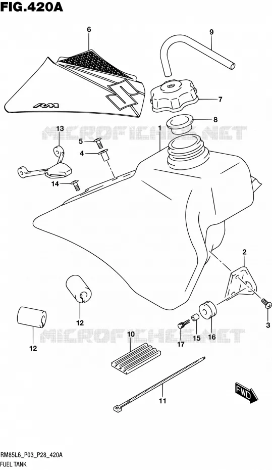 RESERVOIR D'ESSENCE Suzuki MOTO 85 RM 2016  RM85 L6 (P03,P28)