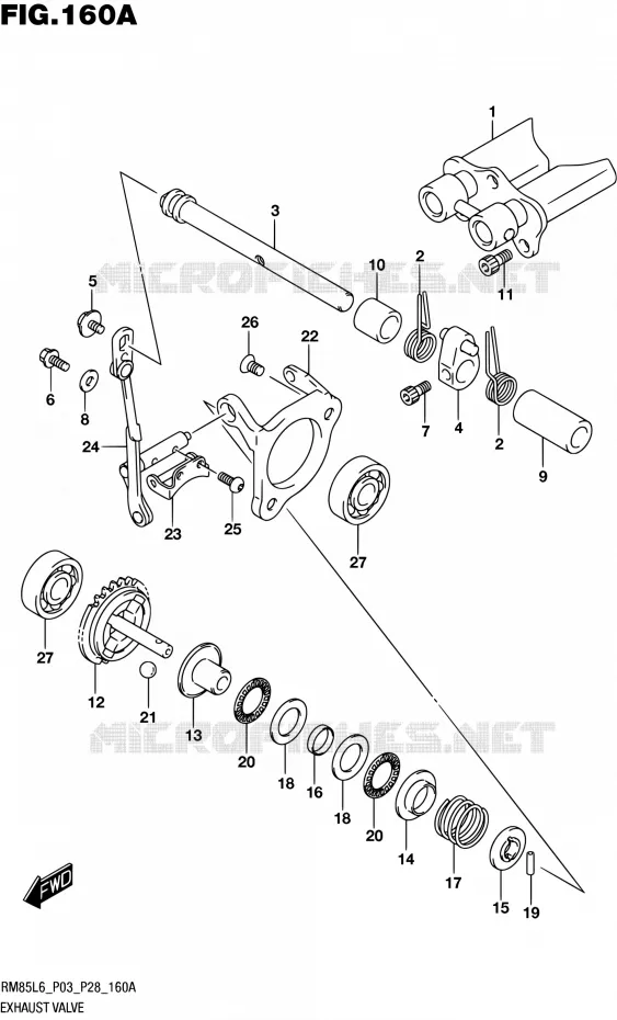 VALVE D'ECHAPPEMENT Suzuki MOTO 85 RM 2016  RM85 L6 (P03,P28)