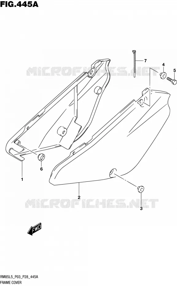 CARENAGES ARRIERE Suzuki MOTO 85 RM 2015  RM85L L5 (P03,P28,P33)