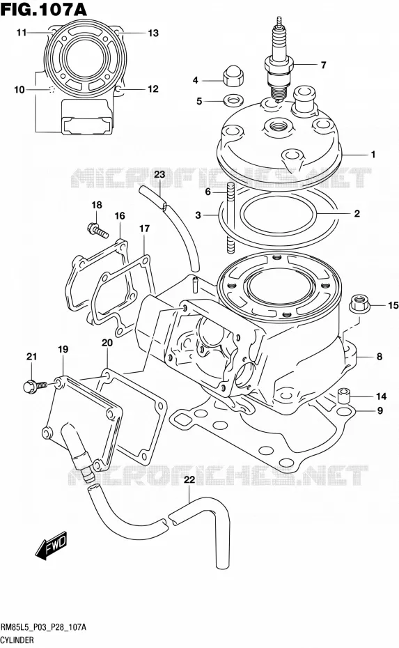 CYLINDRE Suzuki MOTO 85 RM 2015  RM85L L5 (P03,P28,P33)