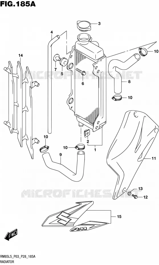 RADIATEUR Suzuki MOTO 85 RM 2015  RM85L L5 (P03,P28,P33)