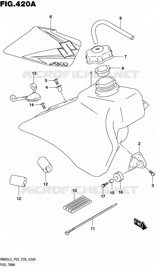 RESERVOIR D'ESSENCE Suzuki MOTO 85 RM 2015  RM85L L5 (P03,P28,P33)