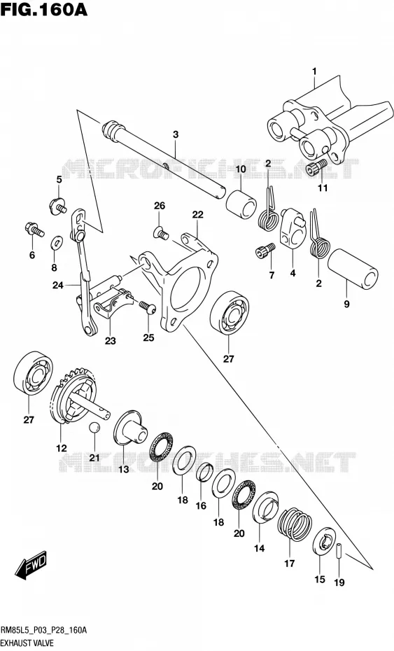 VALVE D'ECHAPPEMENT Suzuki MOTO 85 RM 2015  RM85L L5 (P03,P28,P33)