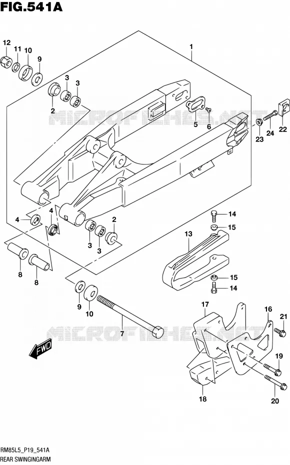 BRAS OSCILLANT ARRIERE (RM85L5 P19) Suzuki MOTO 85 RM 2015  RM85L L5 (P19)