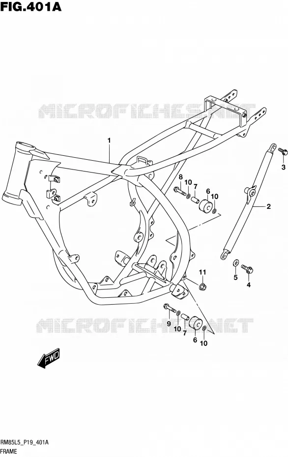 CADRE Suzuki MOTO 85 RM 2015  RM85L L5 (P19)