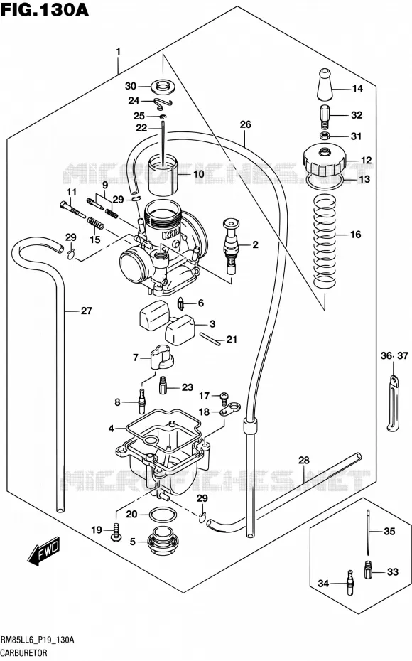 CARBURATEUR Suzuki MOTO 85 RM 2016  RM85L L6 (P19)