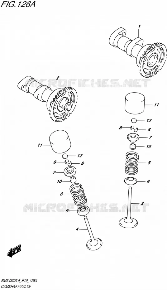 ARBRE A CAMES - VALVE Suzuki MOTO 450 RMX 2015  RMX450Z L5 (E19)