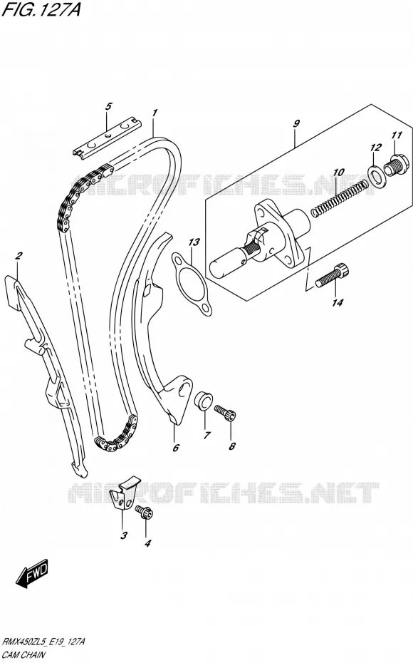 DISTRIBUTION Suzuki MOTO 450 RMX 2015  RMX450Z L5 (E19)