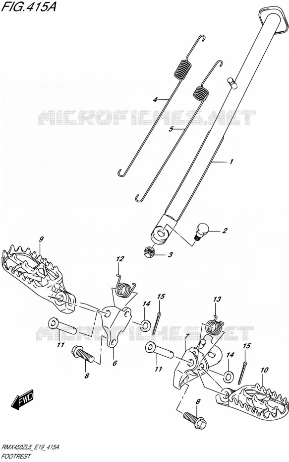 REPOSE PIED Suzuki MOTO 450 RMX 2015  RMX450Z L5 (E19)