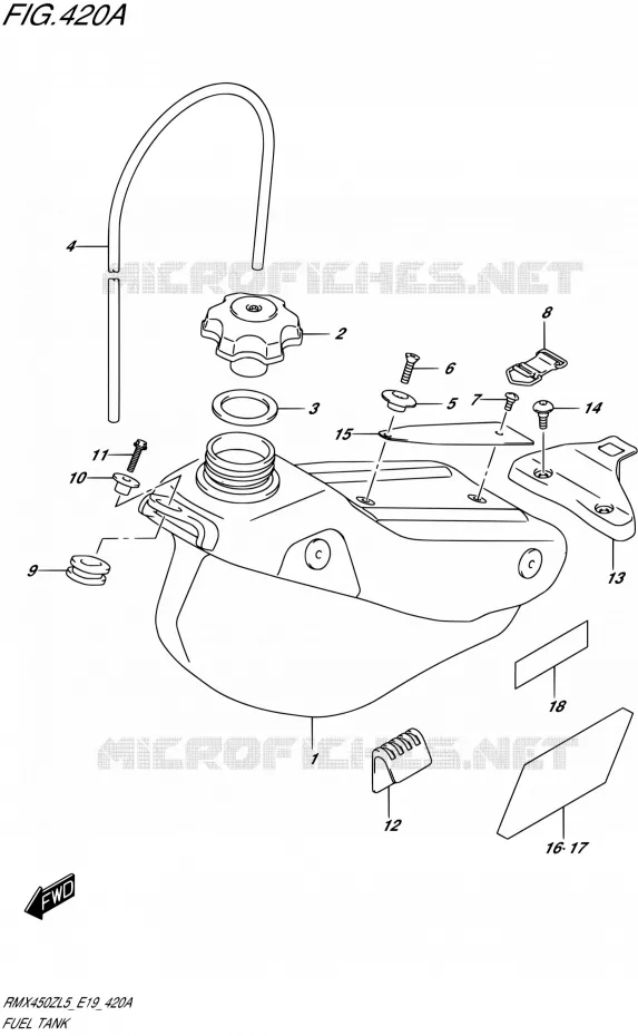 RESERVOIR D'ESSENCE Suzuki MOTO 450 RMX 2015  RMX450Z L5 (E19)
