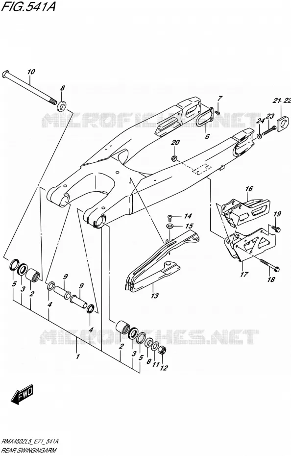 BRAS OSCILLANT ARRIERE Suzuki MOTO 450 RMX 2015  RMX450Z L5 (E71)