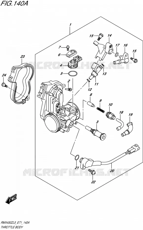 CORPS DE PAPILLON Suzuki MOTO 450 RMX 2015  RMX450Z L5 (E71)