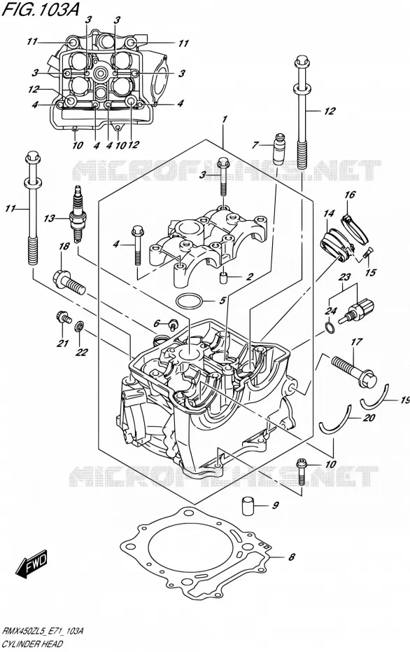 CULASSE Suzuki MOTO 450 RMX 2015  RMX450Z L5 (E71)