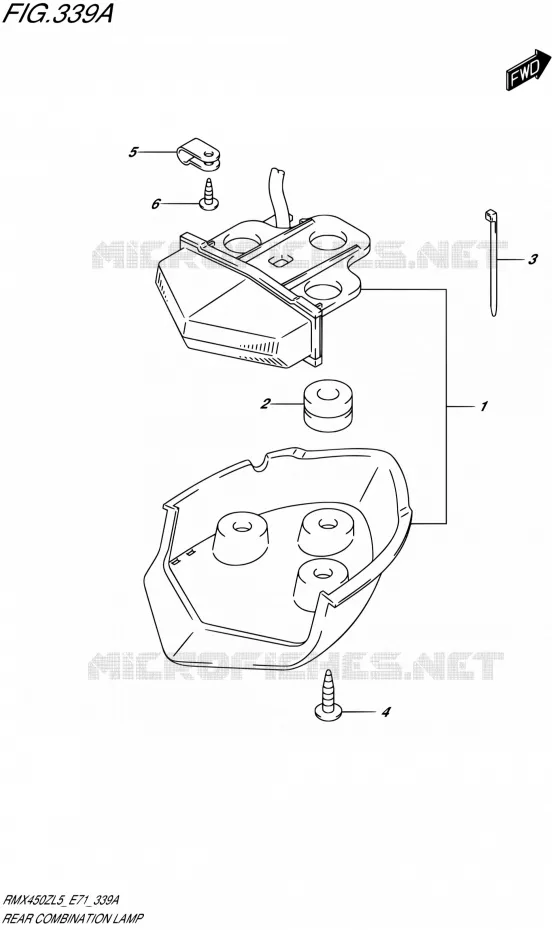 ENSEMBLE FEU ARRIERE Suzuki MOTO 450 RMX 2015  RMX450Z L5 (E71)