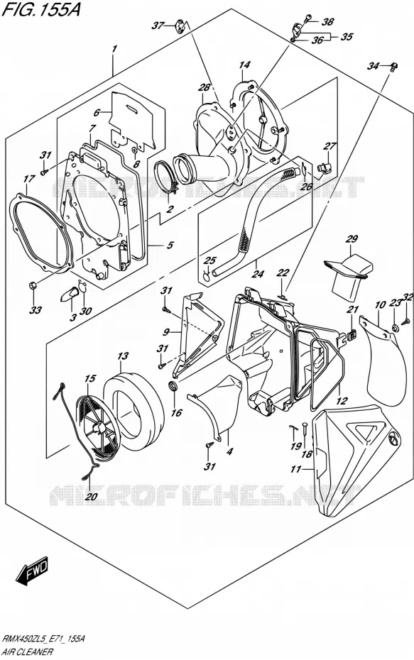 FILTRE A AIR Suzuki MOTO 450 RMX 2015  RMX450Z L5 (E71)