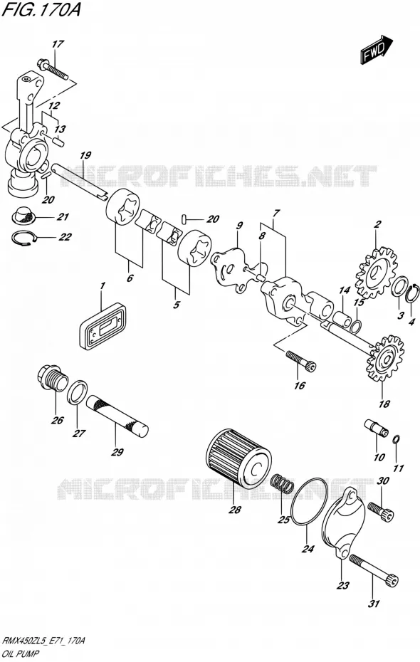 POMPE A HUILE Suzuki MOTO 450 RMX 2015  RMX450Z L5 (E71)