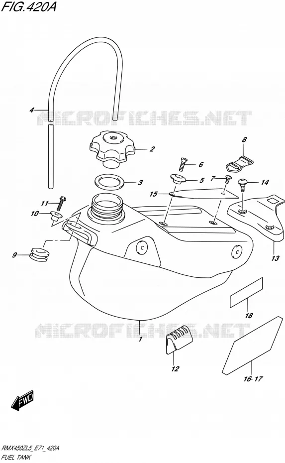 RESERVOIR D'ESSENCE Suzuki MOTO 450 RMX 2015  RMX450Z L5 (E71)