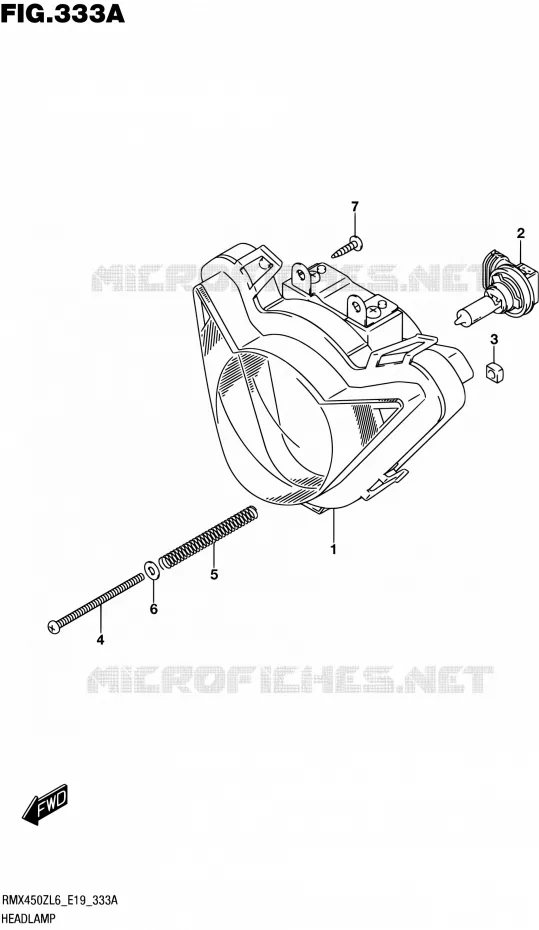 PHARE Suzuki MOTO 450 RMX 2016  RMX450Z L6 (E19)