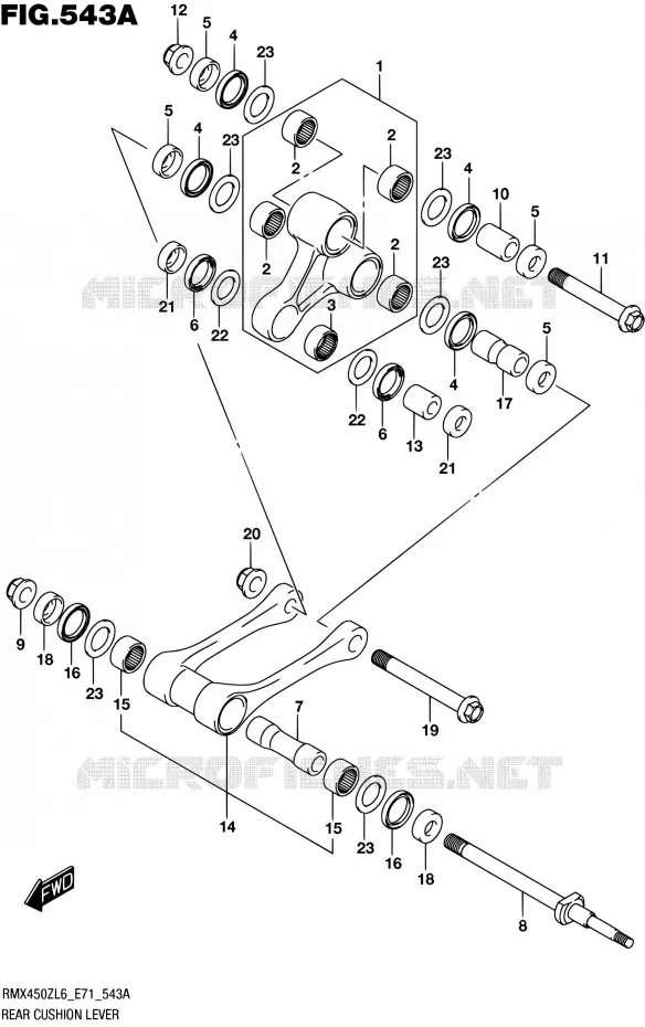 BIELLETTE D'AMORTISSEUR Suzuki MOTO 450 RMX 2016  RMX450Z L6 (E71)