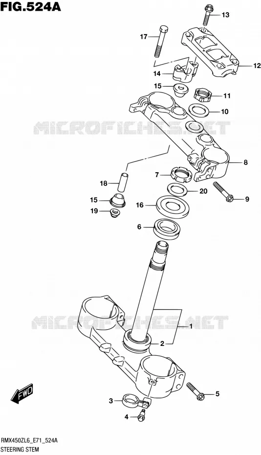 COLONNE DE DIRECTION Suzuki MOTO 450 RMX 2016  RMX450Z L6 (E71)