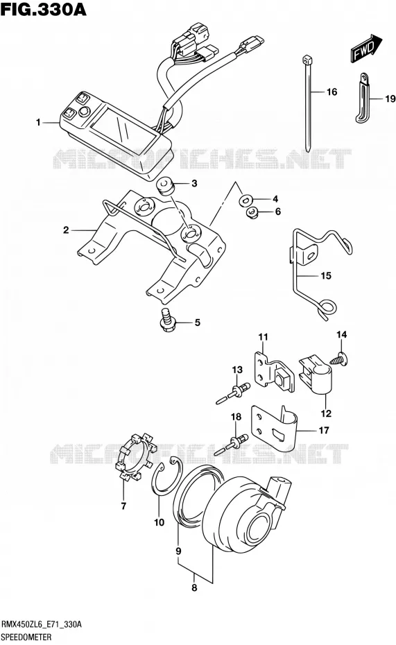 COMPTEUR Suzuki MOTO 450 RMX 2016  RMX450Z L6 (E71)