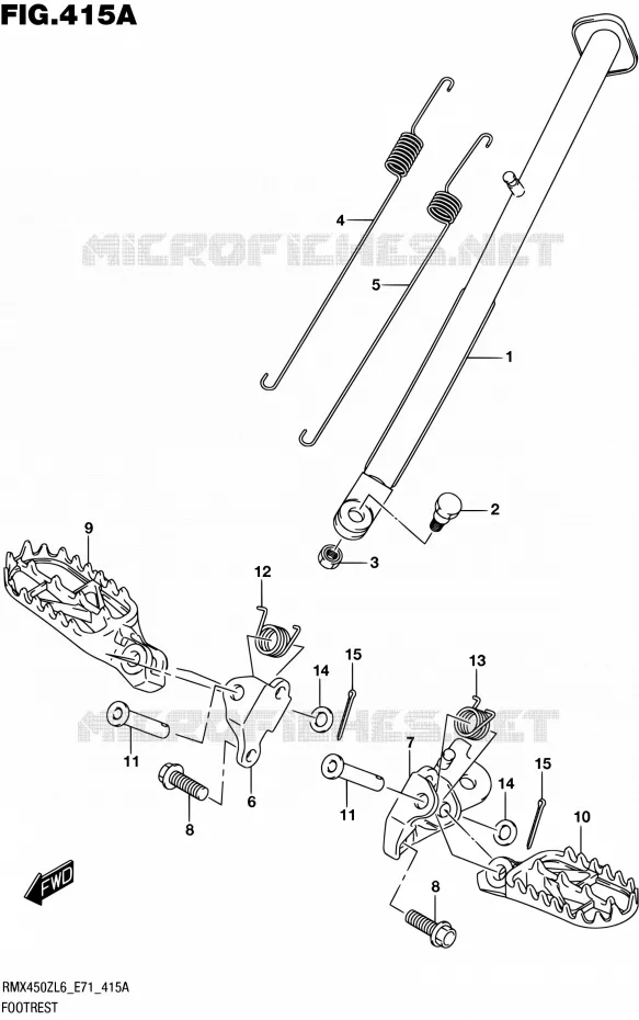 REPOSE PIED Suzuki MOTO 450 RMX 2016  RMX450Z L6 (E71)