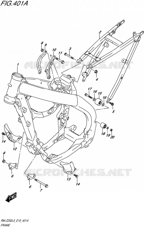 CADRE Suzuki MOTO 250 RM-Z 2015  RM-Z250 L5 (E19)