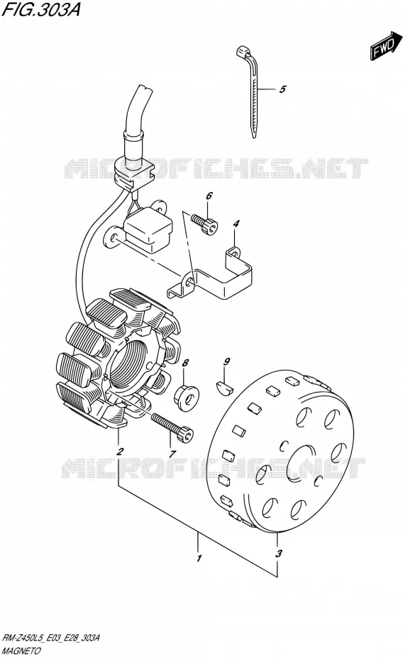 ALLUMAGE ROTOR - STATOR Suzuki MOTO 450 RM-Z 2015  RM-Z450 L5 (E03,E28,E33)
