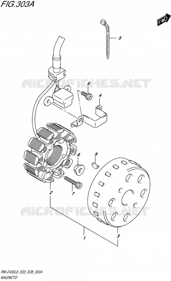 ALLUMAGE ROTOR - STATOR Suzuki MOTO 450 RM-Z 2016  RM-Z450 L6 (E03,E28)