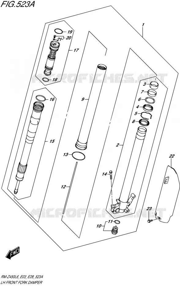 BRAS DE FOURCHE GAUCHE Suzuki MOTO 450 RM-Z 2016  RM-Z450 L6 (E03,E28)