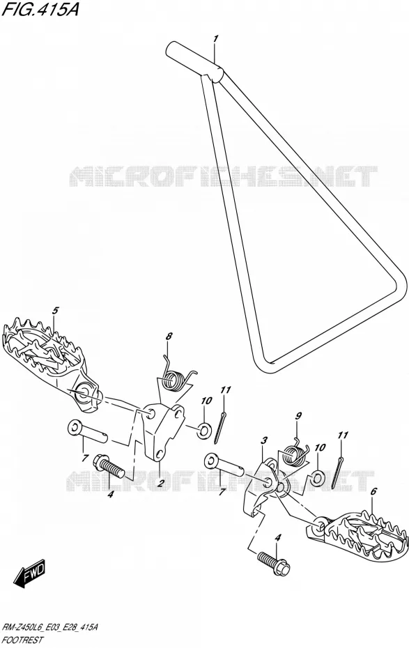 REPOSE PIED Suzuki MOTO 450 RM-Z 2016  RM-Z450 L6 (E03,E28)