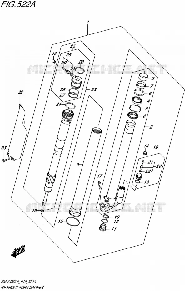 BRAS DE FOURCHE DROIT Suzuki MOTO 450 RM-Z 2016  RM-Z450 L6 (E19)