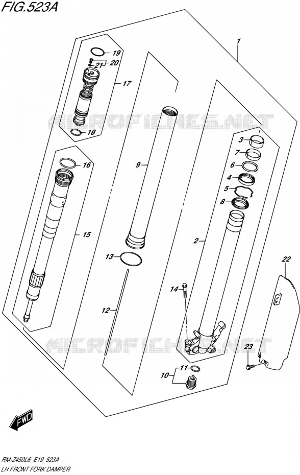 BRAS DE FOURCHE GAUCHE Suzuki MOTO 450 RM-Z 2016  RM-Z450 L6 (E19)