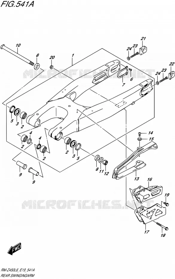 BRAS OSCILLANT ARRIERE Suzuki MOTO 450 RM-Z 2016  RM-Z450 L6 (E19)