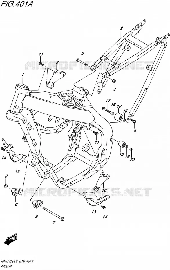 CADRE Suzuki MOTO 450 RM-Z 2016  RM-Z450 L6 (E19)