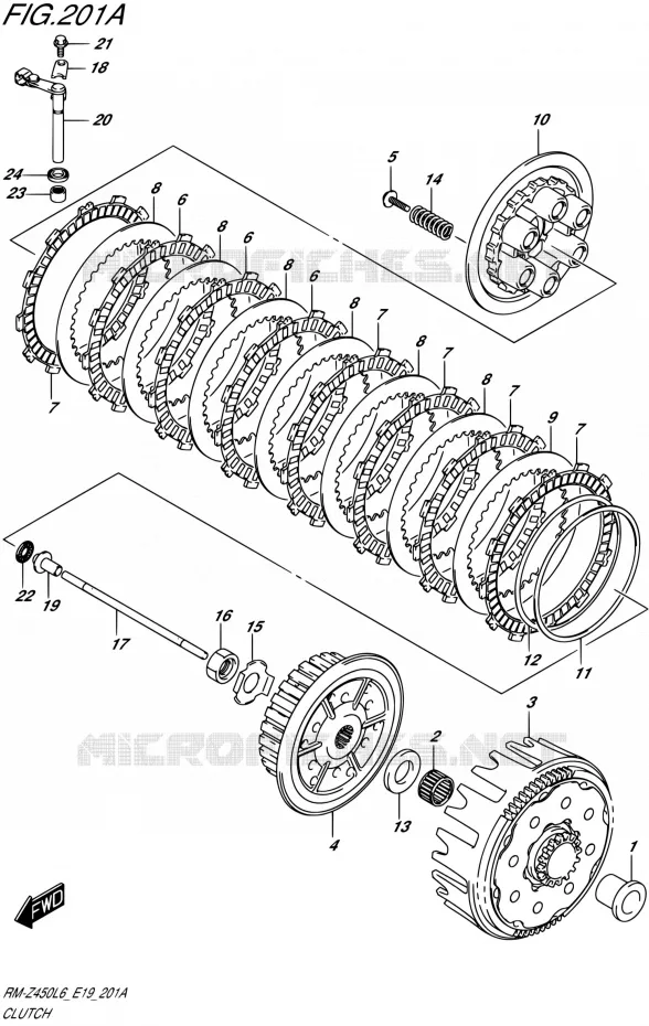 EMBRAYAGE Suzuki MOTO 450 RM-Z 2016  RM-Z450 L6 (E19)