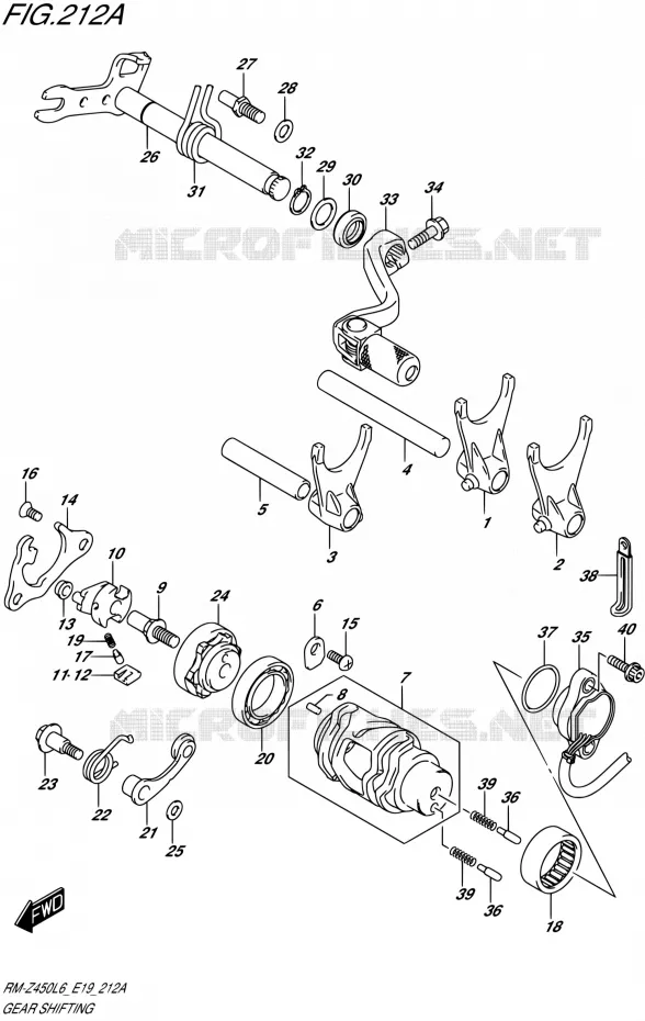 ENSEMBLE SELECTEUR DE VITESSES Suzuki MOTO 450 RM-Z 2015  RM-Z450 L6 (E19)