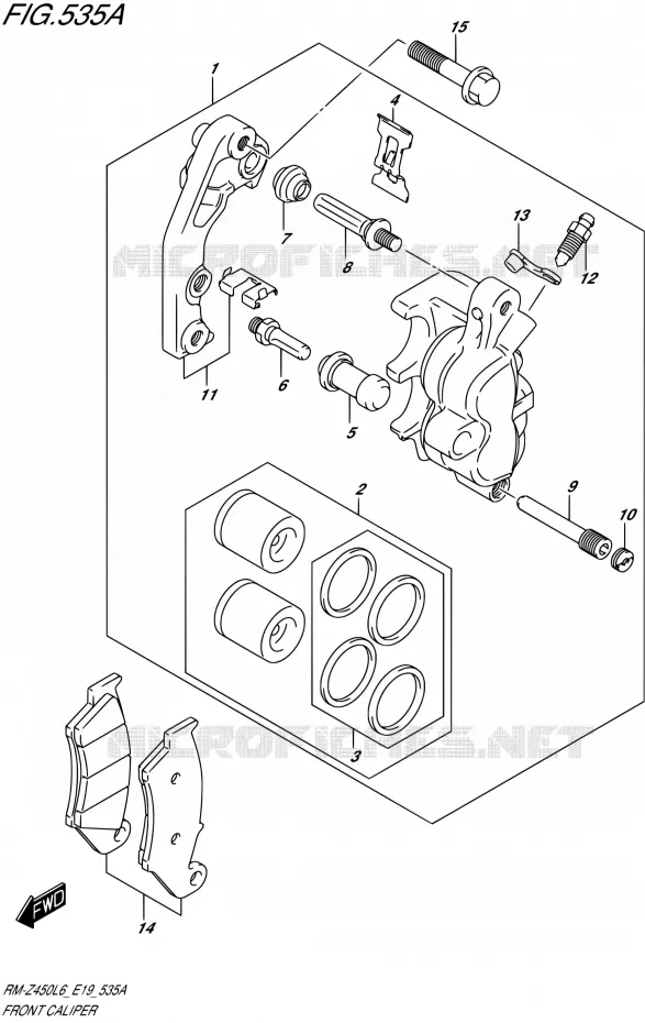 ETRIER DE FREIN AVANT Suzuki MOTO 450 RM-Z 2015  RM-Z450 L6 (E19)