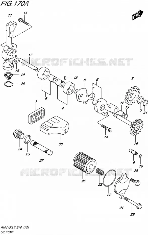 POMPE A HUILE Suzuki MOTO 450 RM-Z 2015  RM-Z450 L6 (E19)