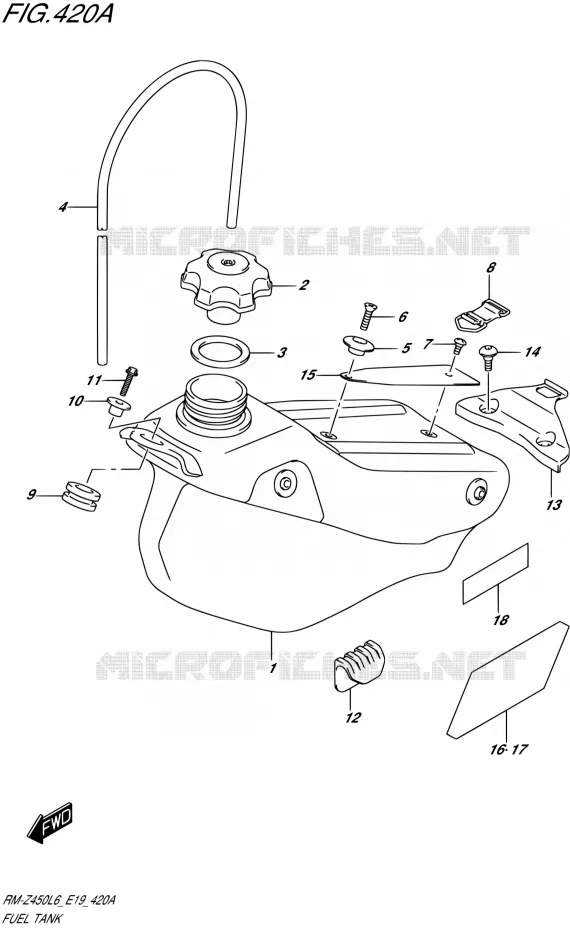 RESERVOIR D'ESSENCE Suzuki MOTO 450 RM-Z 2016  RM-Z450 L6 (E19)