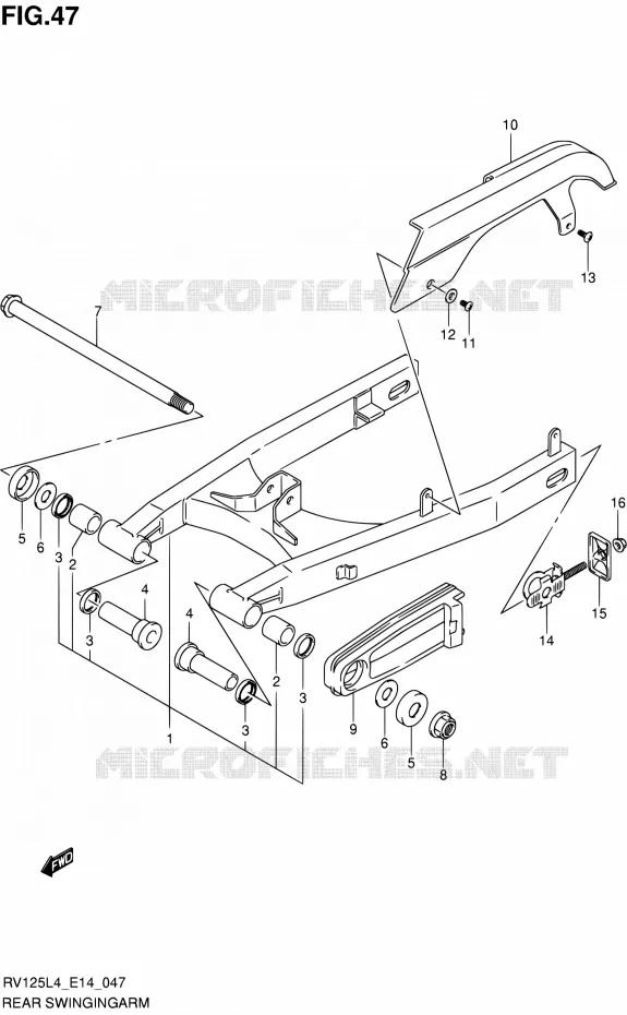 BRAS OSCILLANT ARRIERE Suzuki MOTO 125 VAN-VAN 2014  RV125 L4 (E14)
