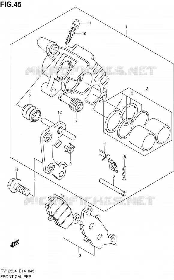 ETRIER DE FREIN AVANT Suzuki MOTO 125 VAN-VAN 2014  RV125 L4 (E14)