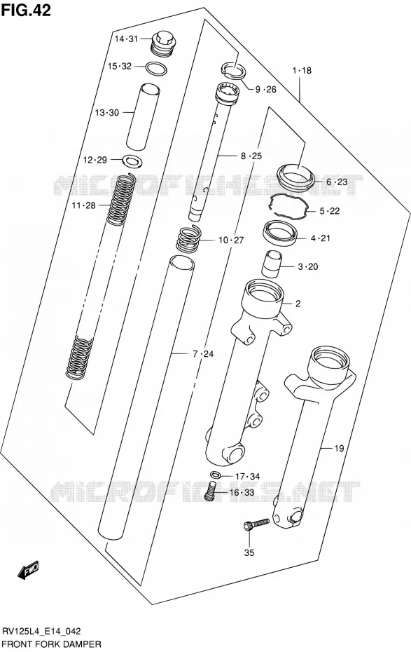 FOURCHE Suzuki MOTO 125 VAN-VAN 2014  RV125 L4 (E14)