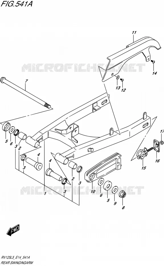 BRAS OSCILLANT ARRIERE Suzuki MOTO 125 VAN-VAN 2015  RV125 L5 (E14)