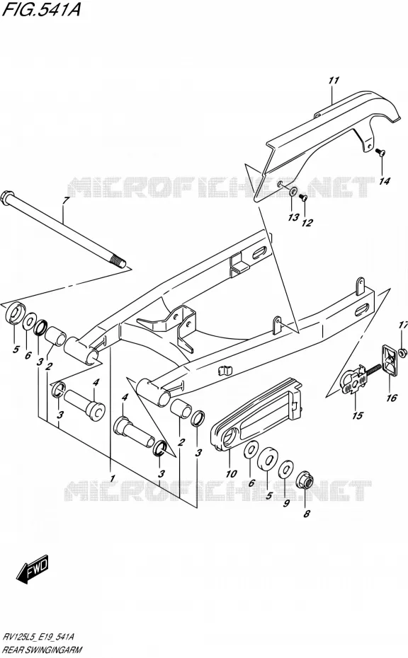 BRAS OSCILLANT ARRIERE Suzuki MOTO 125 VAN-VAN 2015  RV125 L5 (E19)