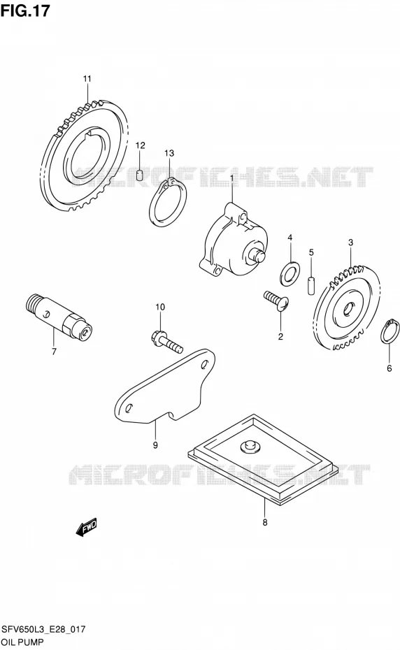 POMPE A HUILE Suzuki MOTO 650 GLADIUS 2013  SFV650 L3 (E28)